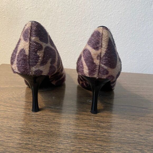 Nine & Co Leather Faux Animal Pattern Pumps SZ 5 - Picture 3 of 12